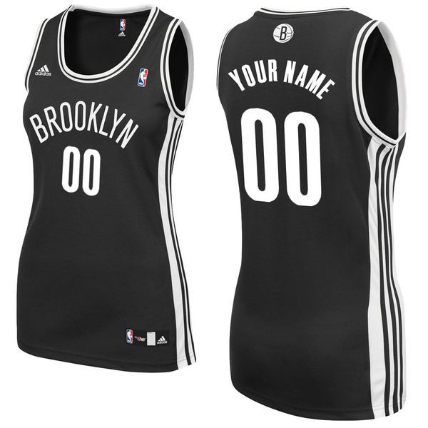 Adidas Brooklyn Nets Women Custom Replica Road Black NBA Jersey